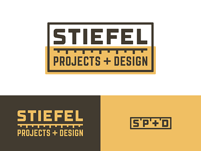 Stiefel Projects + Design logo suite brand identity branding branding design carpentry flat furniture handyman home improvement logo logo design nashville ruler vector