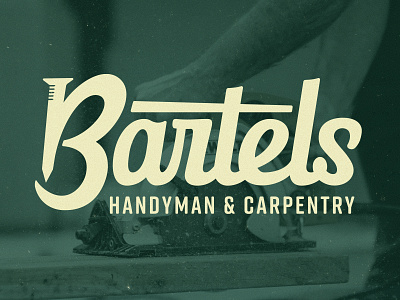 Bartels Handyman & Carpentry Logo brand identity branding builder carpentry construction flat hammer logo logo design nail retro script script vector woodworking