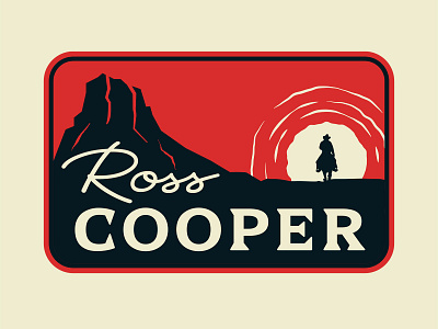 Ross Cooper Patch Ideas badge country cowboy desert design flat hat illustration music old school patch patches retro rodeo sunset texas vector vintage western