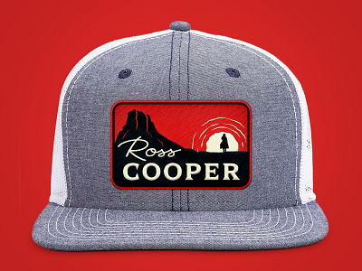Ross Cooper Hat Patch badge branding country embroidery flat hat illustraion illustration music nashville patch retro sunset texas vector vintage west texas