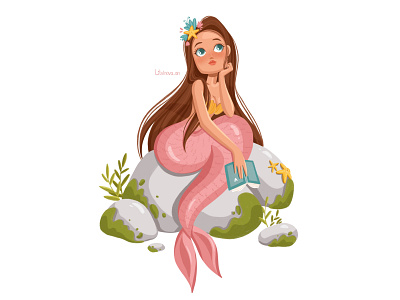 Mermaid character illustration illustrator mermaid poster