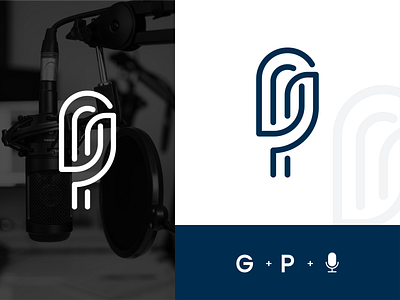 GP Podcast Logo brand branding lettermark logo logogreat logoline monoline music podcast podcastlogo