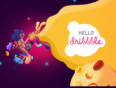 Hello Dribbble graphic design