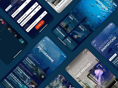 Application concept for an aquarium app design application aquarium concept graphic design interface mobile mockup