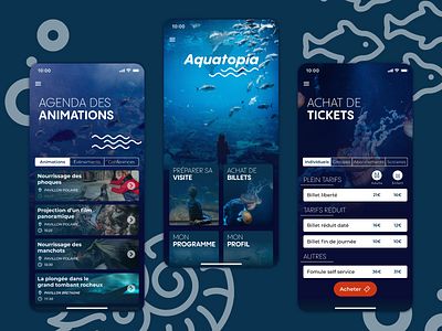 Application concept for an aquarium app design application aquarium concept graphic design interface mobile mockup