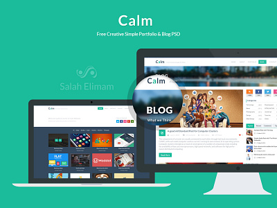 Calm l Free Creative Simple Portfolio & Blog PSD creative flat flat design free free psd portfolio psd ui