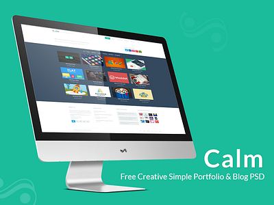 Calm l Free Creative Simple Portfolio & Blog PSD creative flat flat design free free psd portfolio psd ui