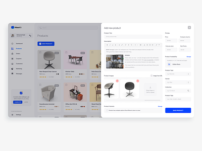 Add Product dashboard ecommerce products ui ux