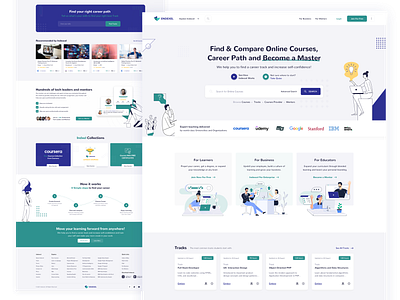 Indexcel courses e learning hero search illustration learning hub search ui ux