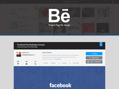 Behance Project Page Redesign Concept behance design re design redesign ui ui design ux