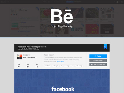 Behance Project Page Redesign Concept