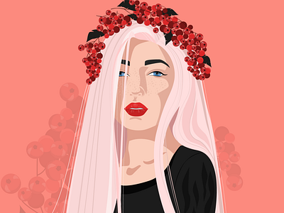 A beautiful girl. Portrait. Kalina design feelings feminism flores girl graphic design illustration nature pink portrait relationships vector