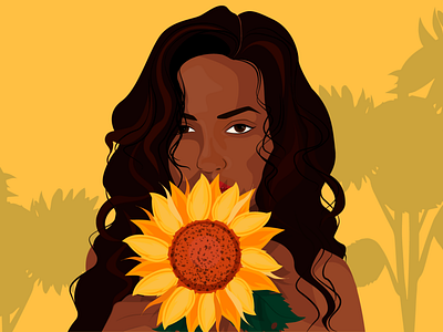 Girl. Nature. Emotions. Sunflower