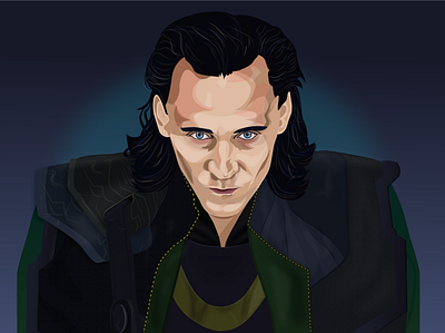 Loki. Marvel. Tom Hiddleston design flat graphic design illustration portrait vector war
