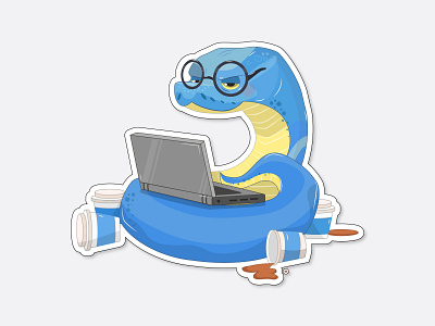 Snake. Python. Snake sticker blue graphic design illustration vector