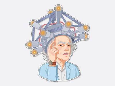 Scientist. Back to the future design flat graphic design illustration vector