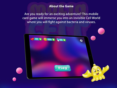 Game UI for mobile game "Cell World". HUD.