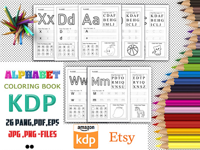 Kdp Alphabet Coloring Book alphabet coloring book alphabet handwriting book cover fonts graphic design kdp alphabet handwriting