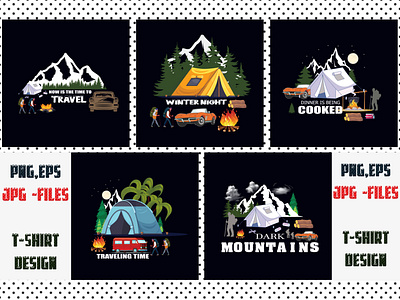 Mountain T Shirt Design Bundle print fonts
