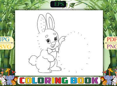 Rabbit Dot Coloring Pages underwater