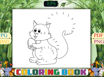 Squirrel Dot Coloring Pages underwater