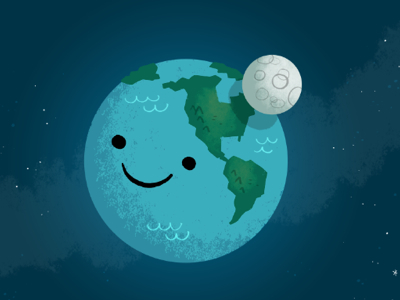 Earth n' Moon by John Martz on Dribbble