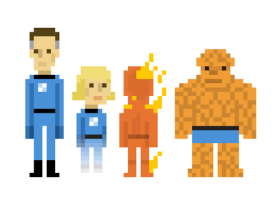 Fantastic Four comics pixel art pixels