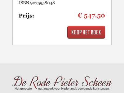 De Rode Pieter Scheen Webshop book button cta red webshop