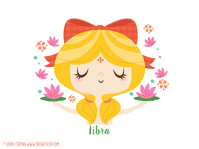 Zodiac Libra character children girl illustration