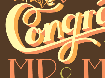 Congrats To The Mr & Mrs congrats hand drawn lettering typography wedding