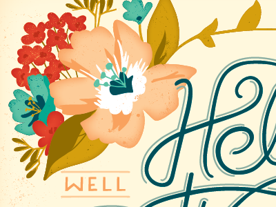 Well Hello There /// Pattern Daily /// Courtney Blair hand drawn hello lettering typography