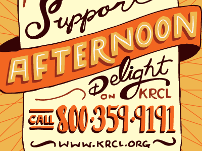 Support Afternoon Delight // Courtney Blair community radio hand drawn krcl lettering pattern