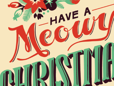 Meowy Christmas // Courtney Blair card christmas lettering meow paper goods typography