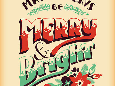 Merry & Bright Holiday Card by Courtney Blair on Dribbble