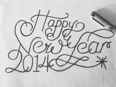 Happy New Year // 2014 // Courtney Blair 2014 lettering new year