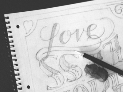 Love More // Worry Less // Courtney Blair draw hand drawn lettering poster print typography wip