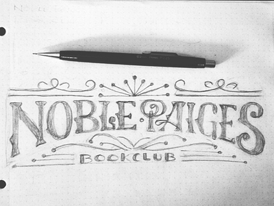 Noble Paiges Bookclub // Courtney Blair // WIP book club lettering logo typography