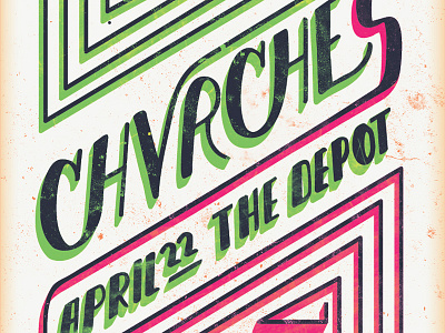 Chvrches // Gig Poster // Courtney Blair chvrches gig gig poster handdrawn handdrawn type lettering music poster the depot