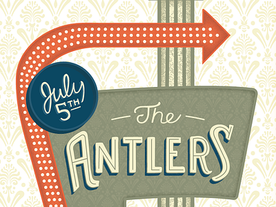 The Antlers // Gig Poster // Courtney Blair antlers details lettering pattern signage typography