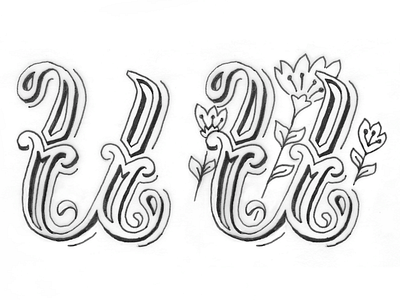 U & U // Courtney Blair hand drawn type hand lettering letter u lettering