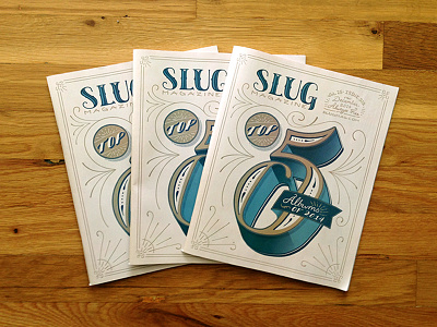 SLUG Magazine // December 2014 Cover // Courtney Blair cover hand drawn type lettering magazine music slugmag top five typography
