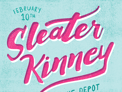 Sleater-Kinney // Salt Lake City // Courtney Blair gig poster hand drawn type hand lettering lettering poster sleater kinney type