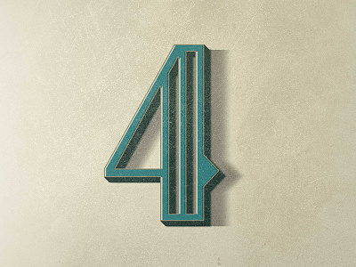 Number 4 // Courtney Blair four lettering number numbering numerals type typography