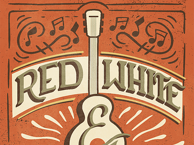 Red White & Blues // Courtney Blair blues community radio krcl lettering music poster typography