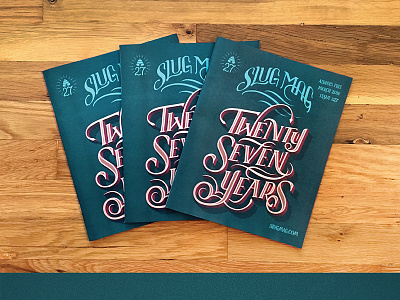 Slug Magazine Cover // 27 Years // Courtney Blair hand drawn type lettering magazine type typography