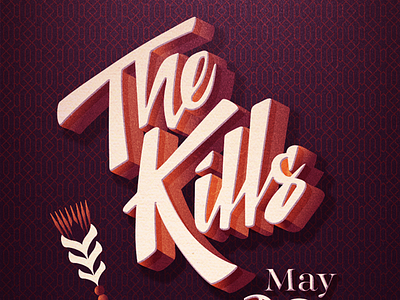 The Kills // Gig Poster // Courtney Blair gig poster hand letteirng lettering music pattern texture the kills typography
