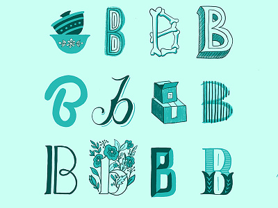 Letter B x 16 // Courtney Blair hand drawn type hand lettering homwork letter b lettering