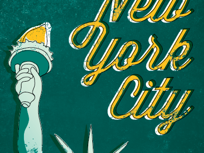 New York City big apple illustration new york city ny poster texture