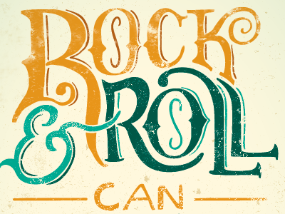 Rock & Roll Can Never Die hand drawn lettering music neil young