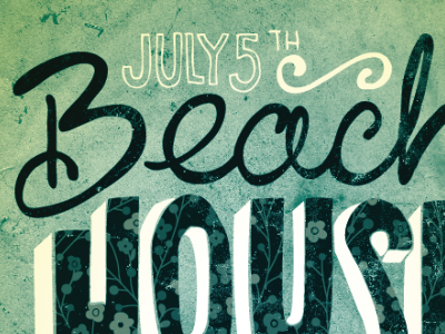 Beach House Gig Poster beach house gig poster lettering music pattern pioneer park slc texture